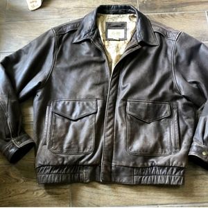 Authentic leather bomber jacket